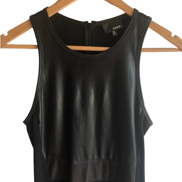 Wilfred Free Elin Dress XS Black Faux Leather Panel - Picture 3 of 12